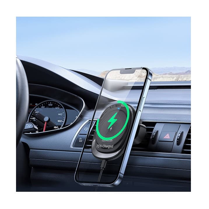 Magnetický držák na mobil do auta s funkcí bezdrátového nabíjení Dux Ducis Duzzona V1 15W černý 97855 - náhled 4