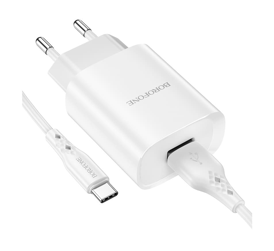 Nabíječka Borofone BN1 Innovative včetně USB-C datového kabelu 2.4A bílá 110478 - náhled 2