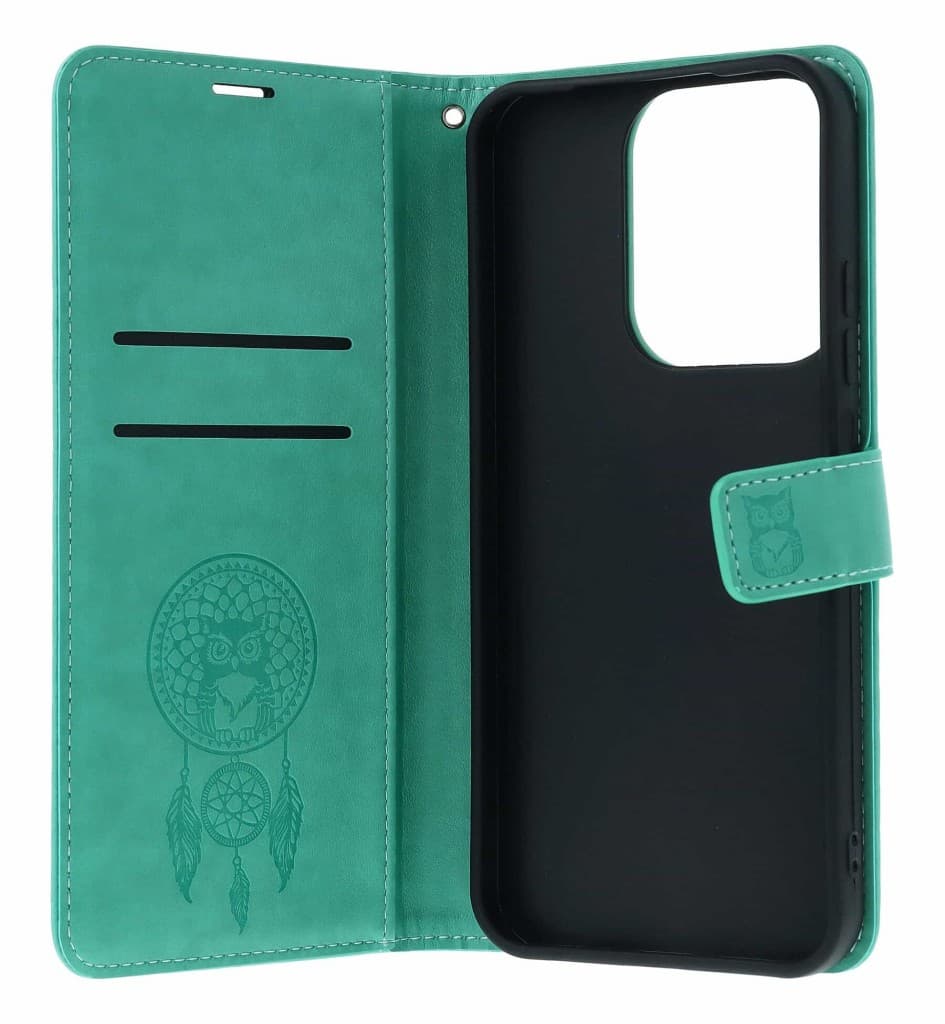 Pouzdro TopQ Xiaomi Redmi 15C knížkové Lapač se sovičkou zelené 143141 - náhled 3