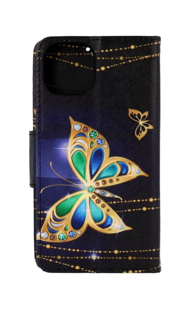Pouzdro TopQ iPhone 13 mini knížkové Zlatý motýl 66430 - náhled 2