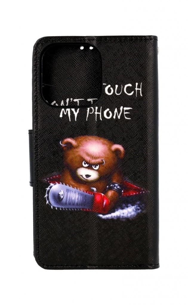 Pouzdro TopQ iPhone 13 Pro knížkové Don´t Touch méďa 66474 - náhled 2
