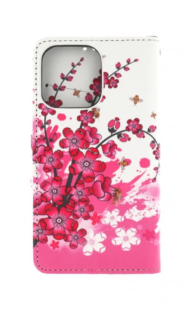 Pouzdro TopQ iPhone 13 Pro Max knížkové Kytičky textil 66488 - náhled 2