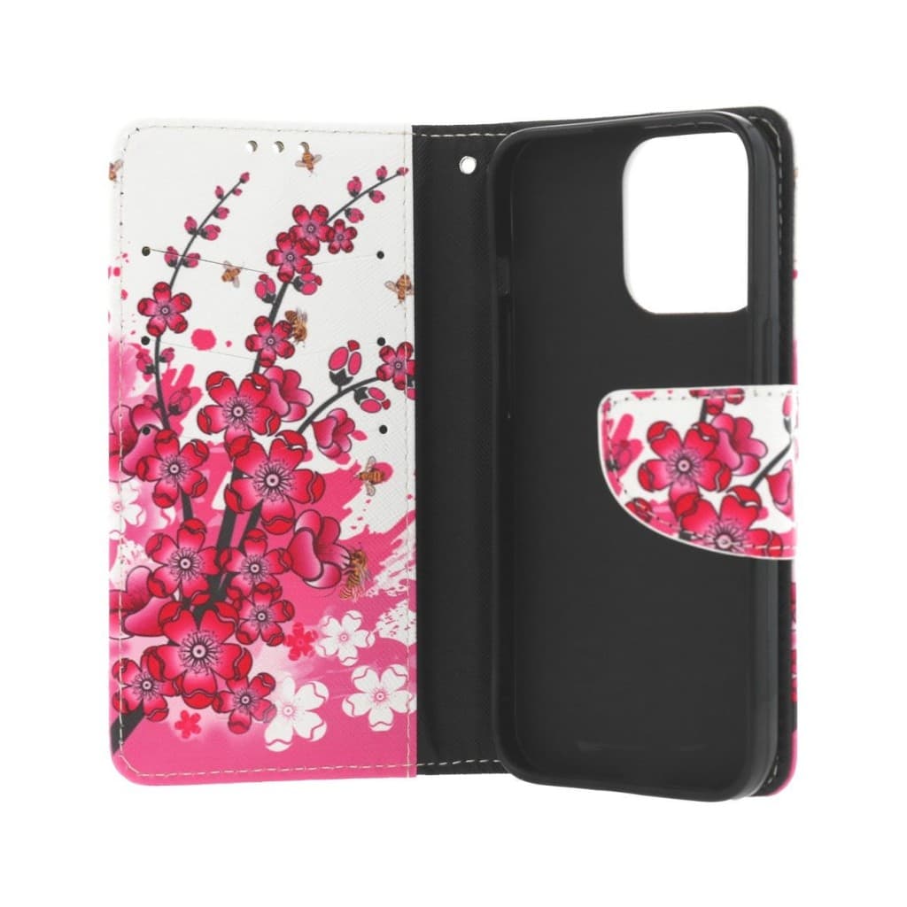 Pouzdro TopQ iPhone 13 Pro Max knížkové Kytičky textil 66488 - náhled 3