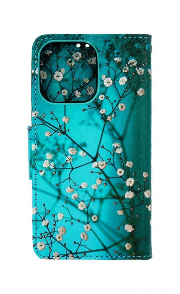 Pouzdro TopQ iPhone 13 Pro Max knížkové Modré s květy 66491 - náhled 2