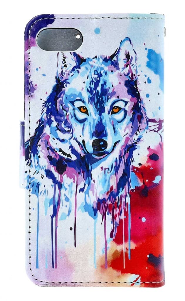 Pouzdro TopQ iPhone SE 2020 knížkové Kresba vlka 54692 - náhled 2