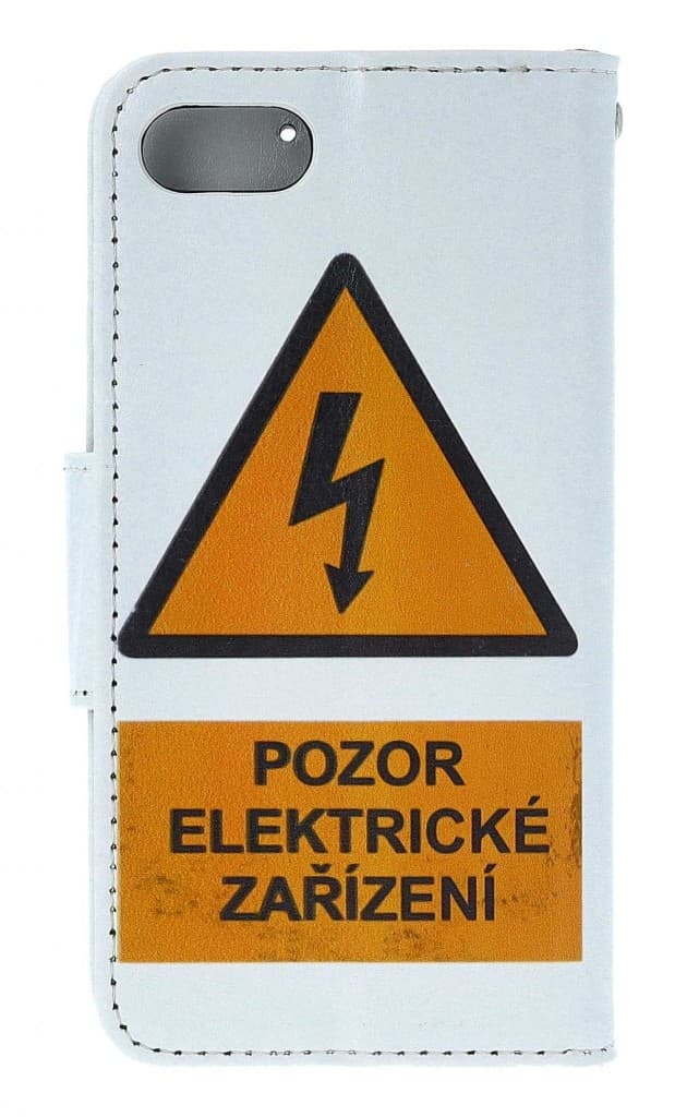 Pouzdro TopQ iPhone SE 2020 knížkové Pozor elektrické zařízení 49764 - náhled 2