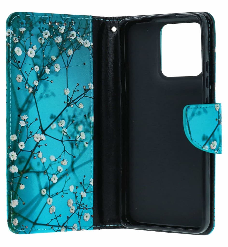 Pouzdro TopQ Motorola Moto G86 5G knížkové Modré s květy 170018 - náhled 3