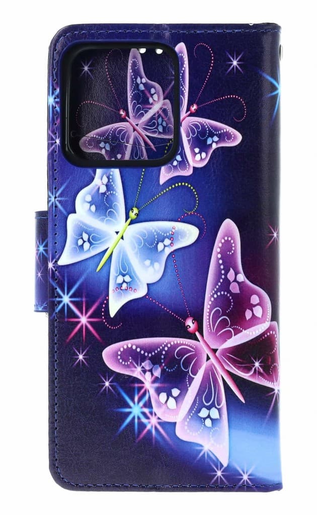 Pouzdro TopQ Motorola Moto G86 5G knížkové Modré s motýlky 170017 - náhled 2