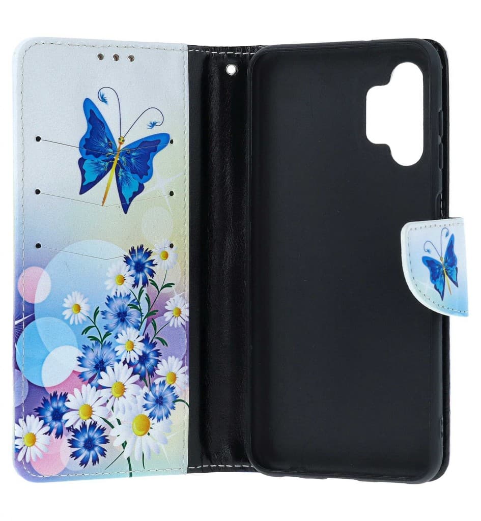 Pouzdro TopQ Samsung A13 knížkové Bílé s motýlkem 73381 - náhled 3