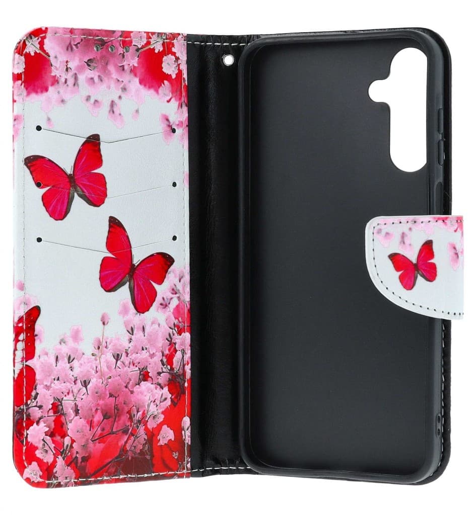 Pouzdro TopQ Samsung A15 knížkové Růžoví motýlci 132165 - náhled 3