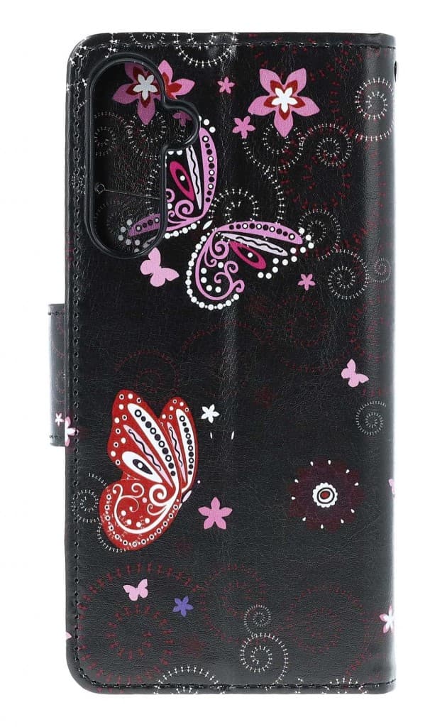 Pouzdro TopQ Design Samsung A16 knížkové Fialoví motýlci černý 132423 - náhled 2
