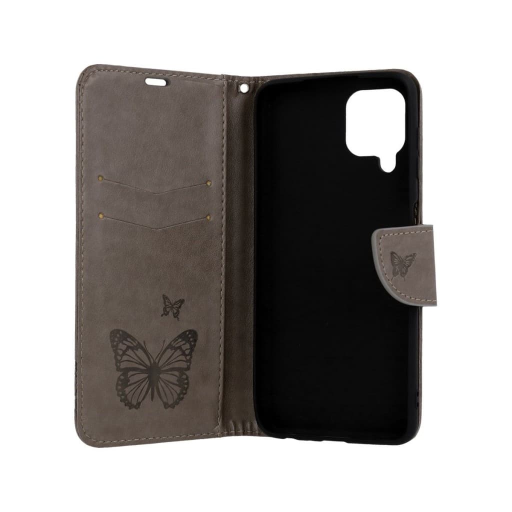 Pouzdro TopQ Samsung A22 knížkové Butterfly šedé 63571 - náhled 3