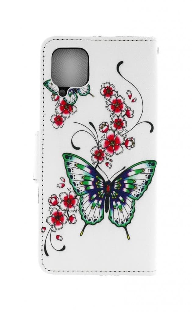 Pouzdro TopQ Samsung A22 knížkové Motýlci s květinou 66175 - náhled 2