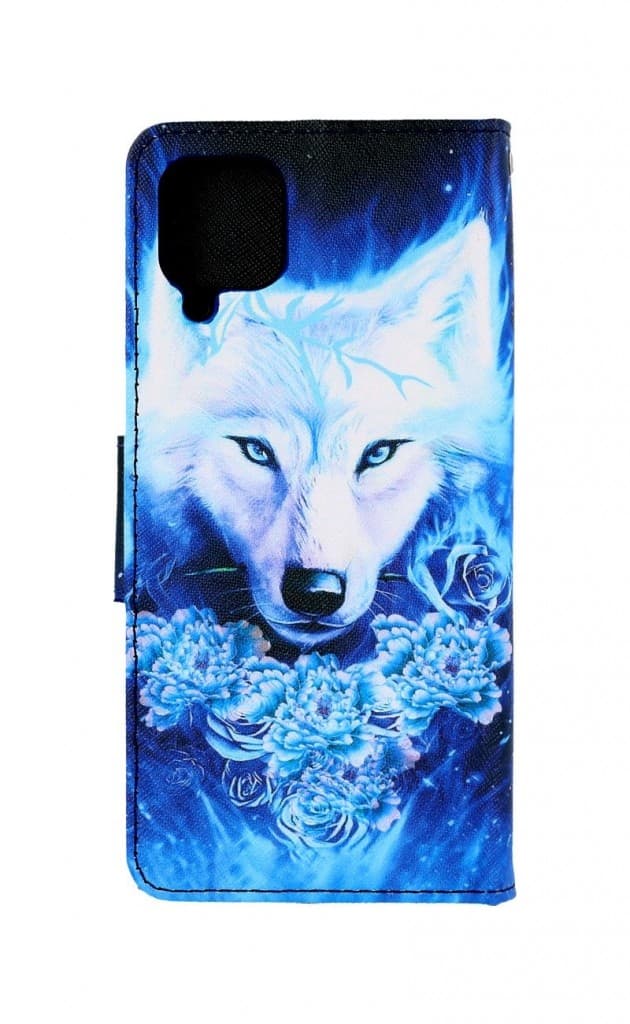 Pouzdro TopQ Samsung A22 knížkové Tyrkysový vlk 66168 - náhled 2