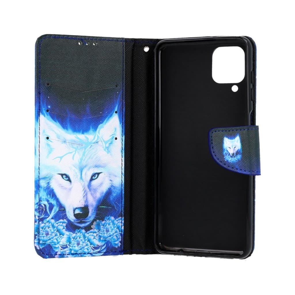 Pouzdro TopQ Samsung A22 knížkové Tyrkysový vlk 66168 - náhled 3