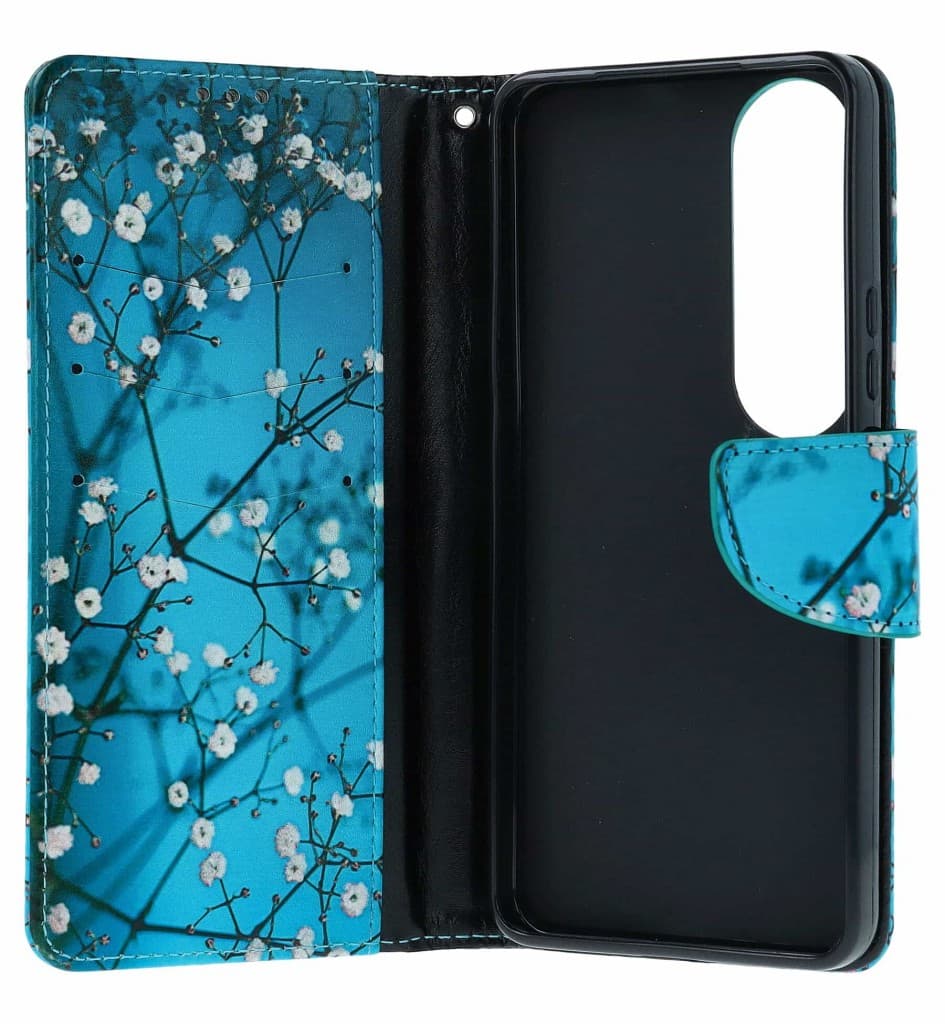 Pouzdro TopQ Vivo V50 Lite knížkové Modré s květy 140228 - náhled 3