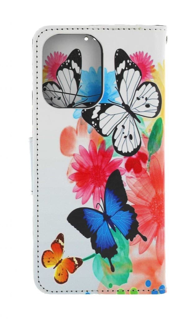 Pouzdro TopQ Xiaomi Redmi 13C knížkové Barevné s motýlky 118325 - náhled 2