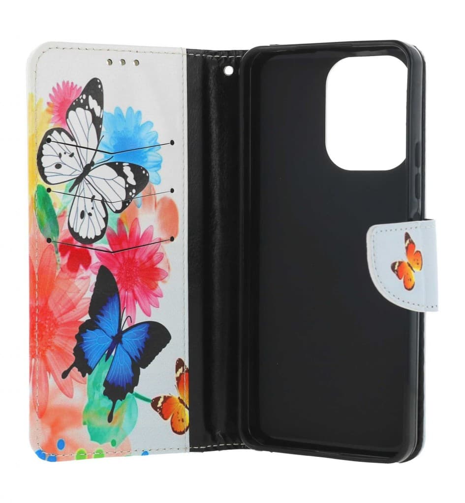 Pouzdro TopQ Xiaomi Redmi 13C knížkové Barevné s motýlky 118325 - náhled 3
