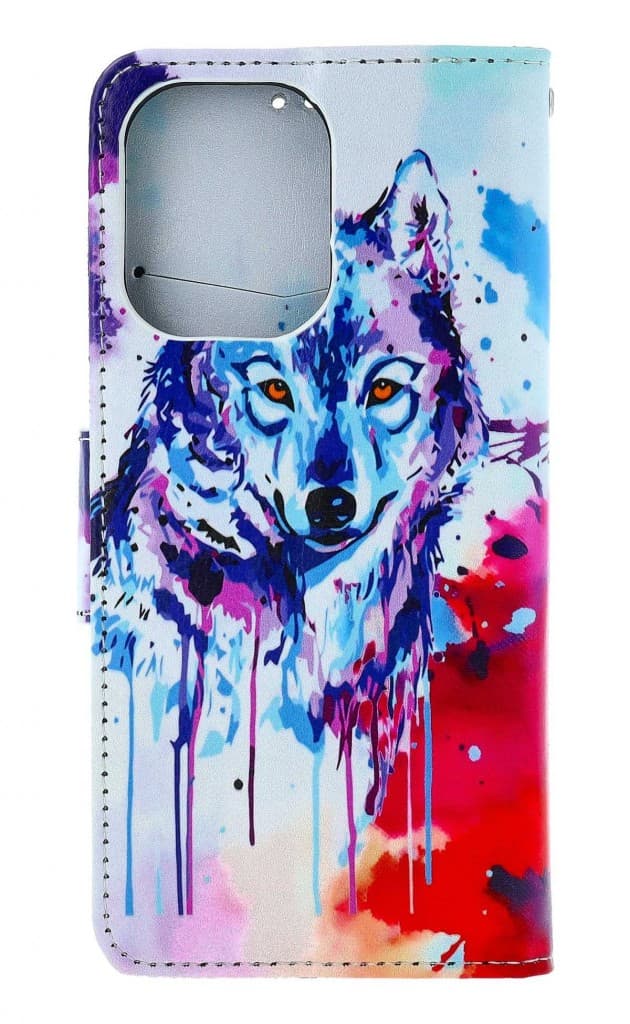 Pouzdro TopQ Xiaomi Redmi 13C knížkové Kresba vlka 121938 - náhled 2