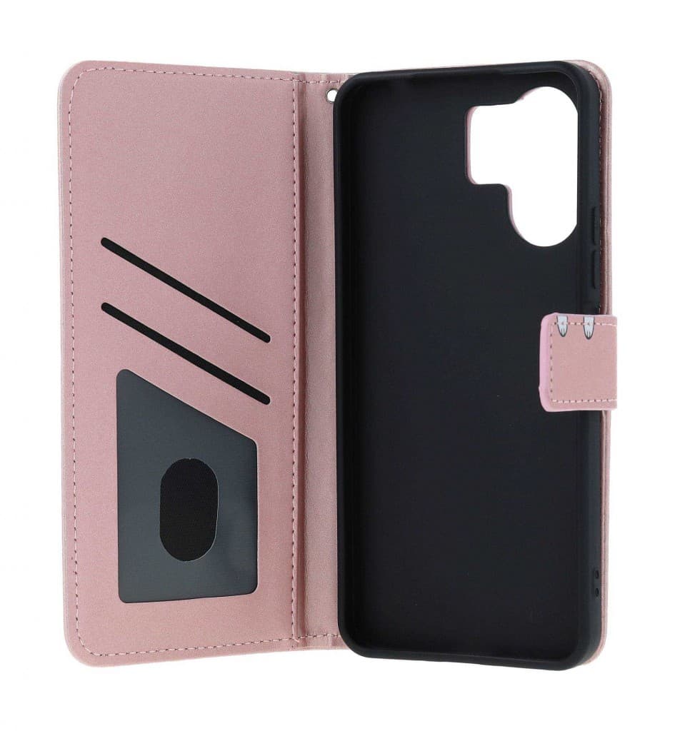 Pouzdro TopQ Xiaomi Redmi 13C knížkové růžové s králíčkem 130932 - náhled 3