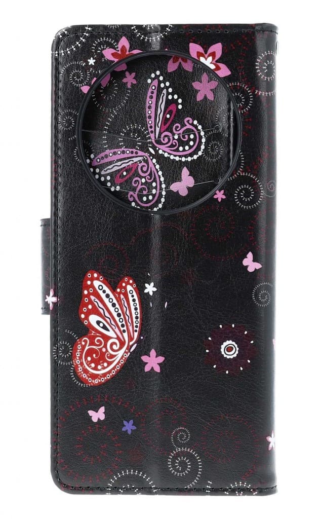 Pouzdro TopQ Design Xiaomi Redmi 14C knížkové Fialoví motýlci černý 132347 - náhled 2