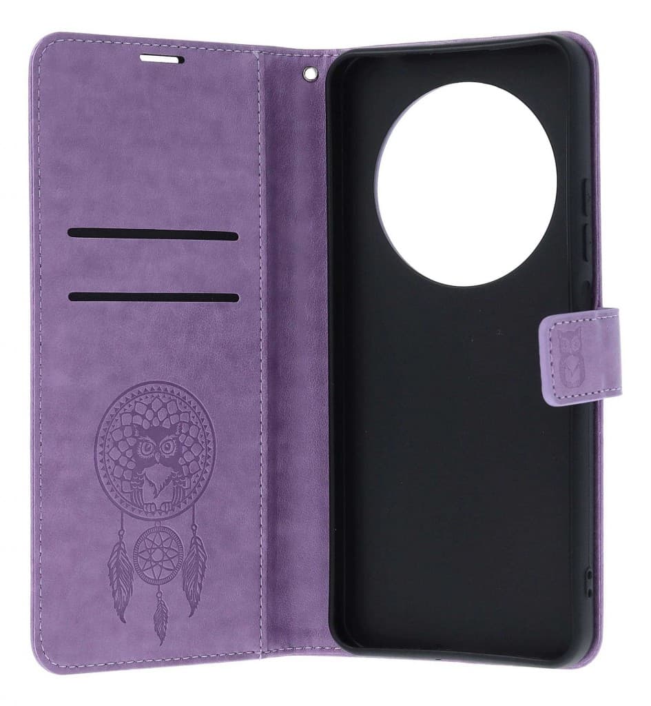 Pouzdro TopQ Xiaomi Redmi 14C knížkové Lapač se sovičkou fialové 133346 - náhled 3