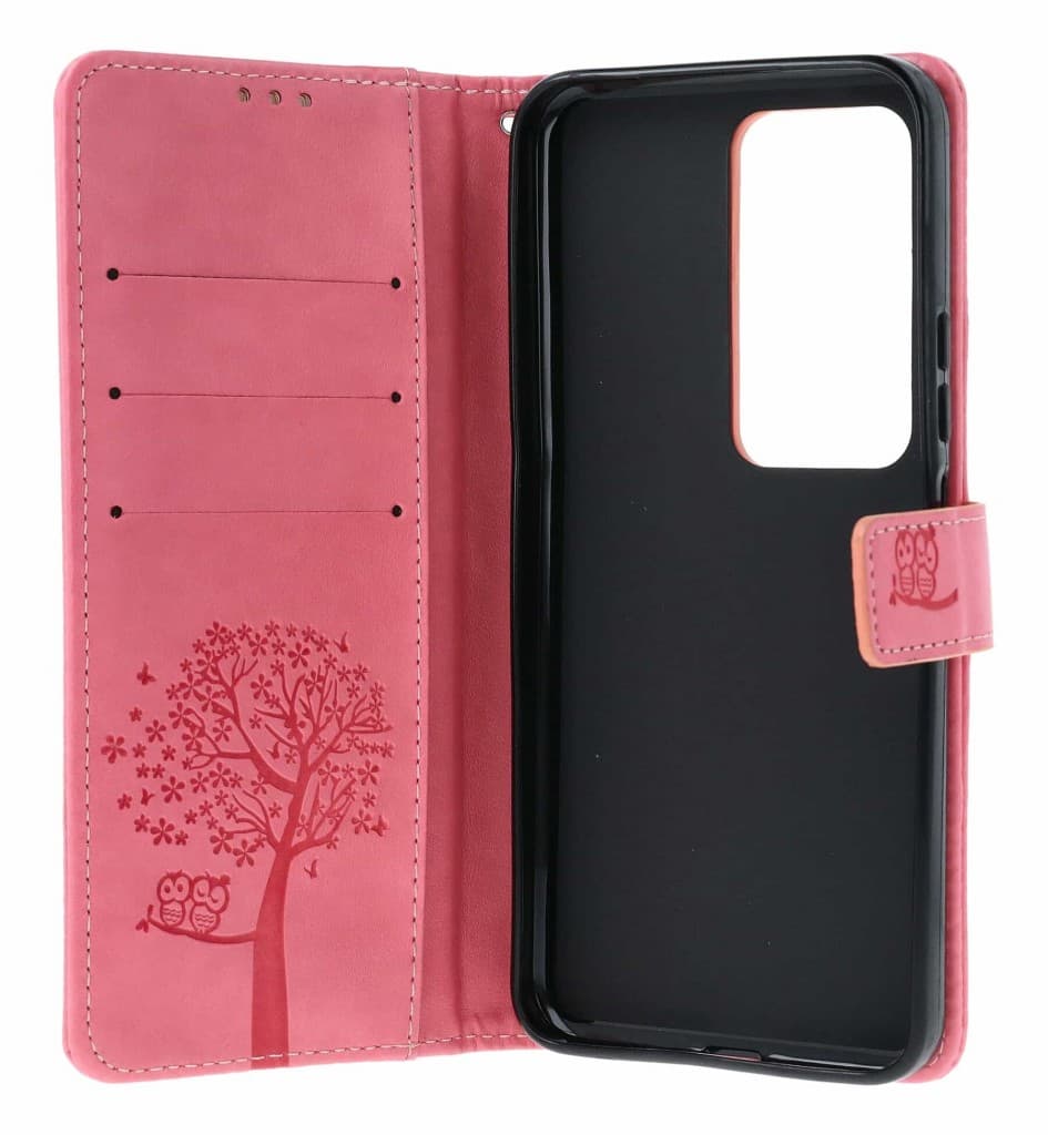 Pouzdro TopQ Xiaomi Redmi 15 knížkové Růžový strom sovičky 168123 - náhled 3