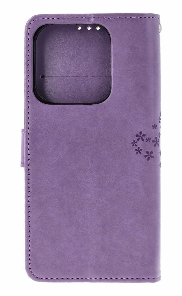 Pouzdro TopQ Xiaomi Redmi 15C knížkové Světle fialový strom sovičky 168118 - náhled 2