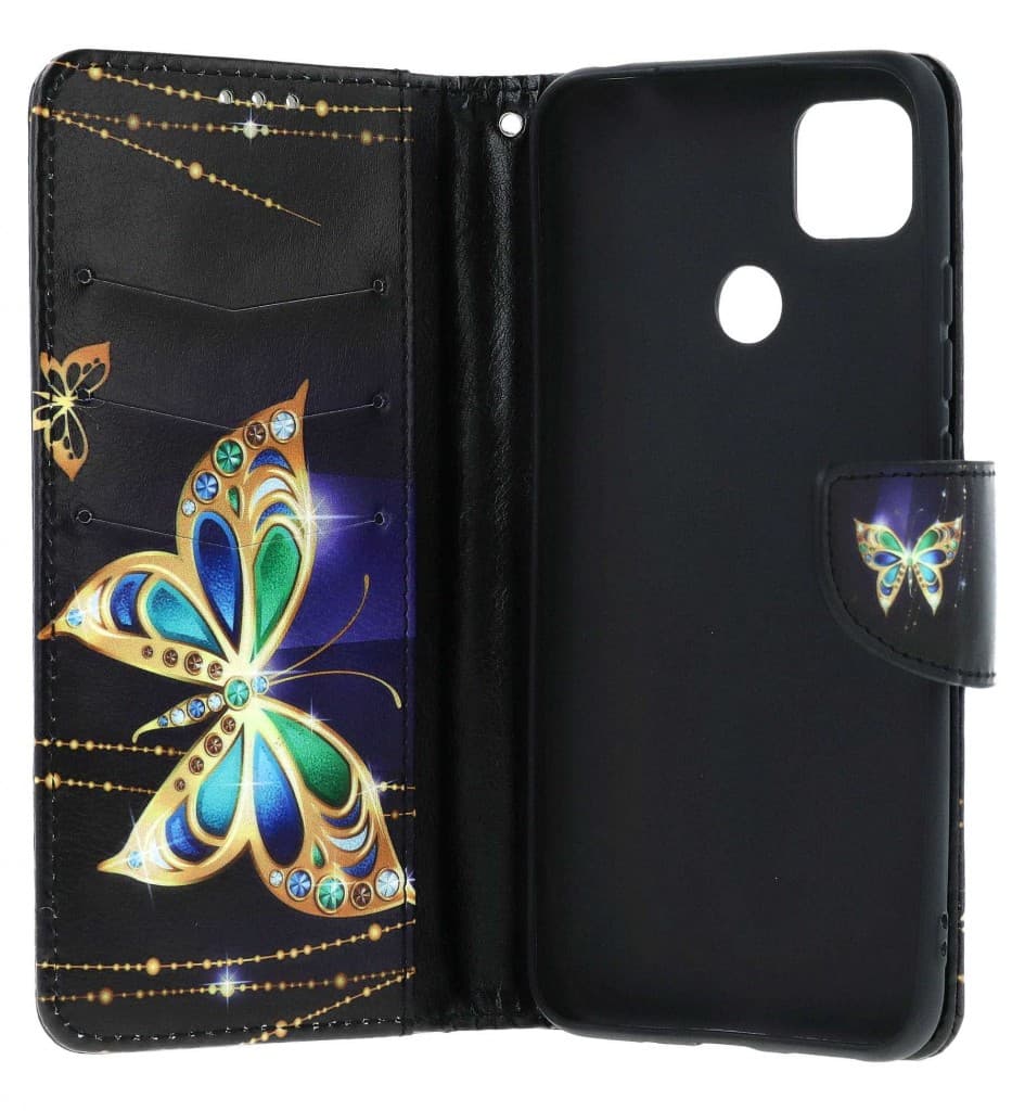 Pouzdro TopQ Xiaomi Redmi 9C knížkové Zlatý motýl 54501 - náhled 3