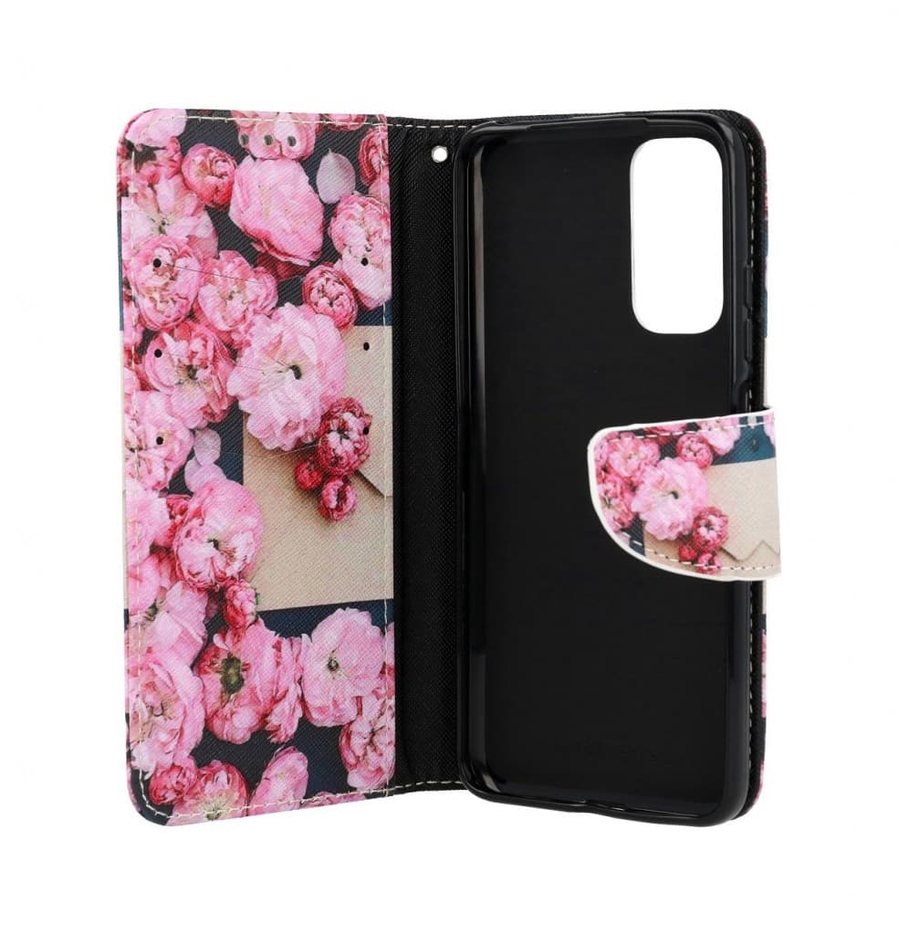 Pouzdro TopQ Xiaomi Redmi Note 11 knížkové Růžové květy 73676 - náhled 3