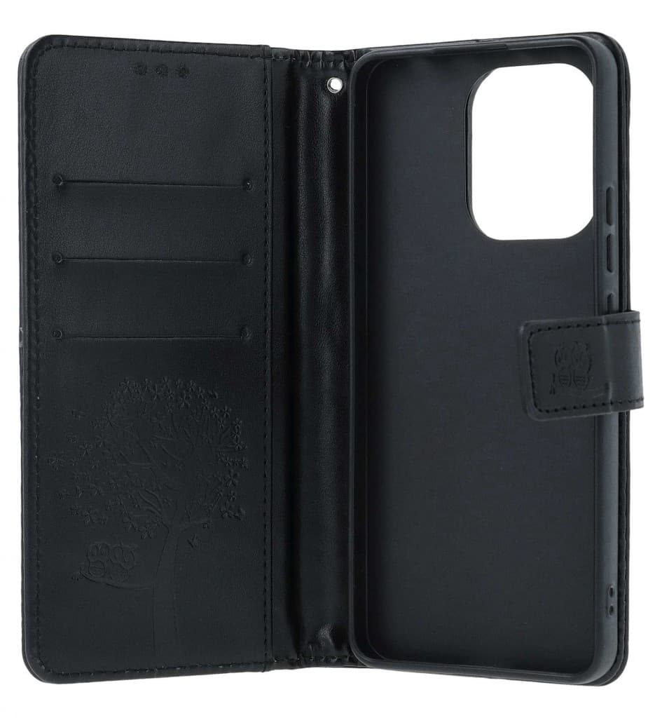 Pouzdro TopQ Xiaomi Redmi Note 13 knížkové Černý strom sovičky 131464 - náhled 3