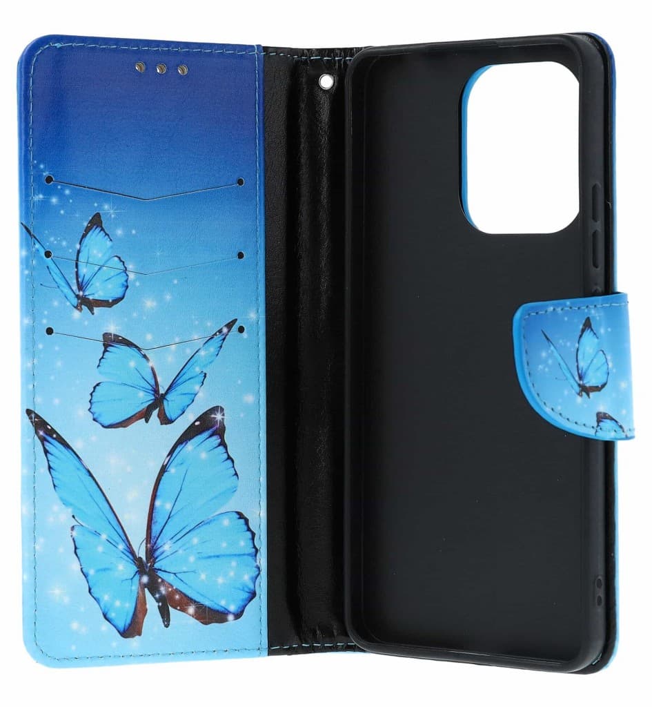 Pouzdro TopQ Xiaomi Redmi Note 13 knížkové Modří motýlci 121372 - náhled 3