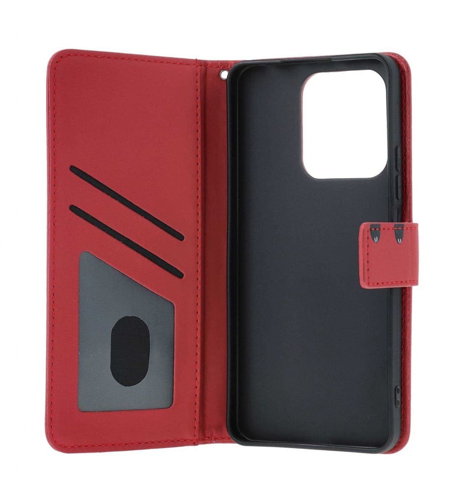 Pouzdro TopQ Xiaomi Redmi Note 13 knížkové vínové s kočičkou 131050 - náhled 3