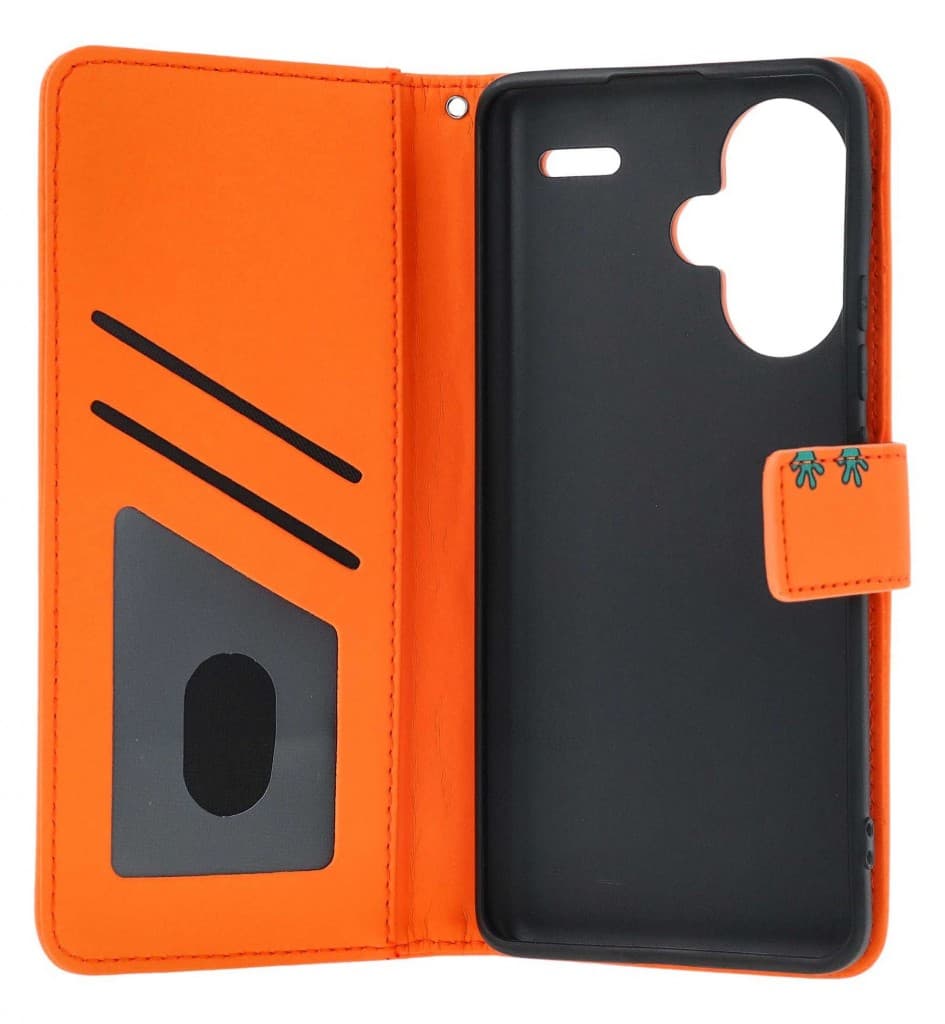 Pouzdro TopQ Xiaomi Redmi Note 13 Pro+ 5G knížkové oranžové s žabkou 131069 - náhled 3