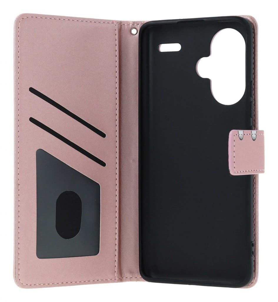 Pouzdro TopQ Xiaomi Redmi Note 13 Pro+ 5G knížkové růžové s králíčkem 131068 - náhled 3