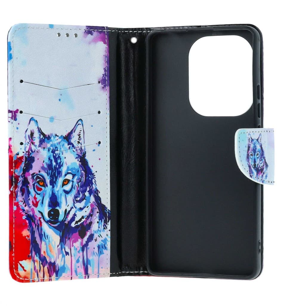 Pouzdro TopQ Xiaomi Redmi Note 13 Pro knížkové Kresba vlka 130187 - náhled 3