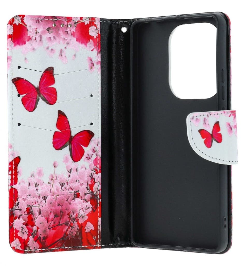 Pouzdro TopQ Xiaomi Redmi Note 13 Pro knížkové Růžoví motýlci 130189 - náhled 3