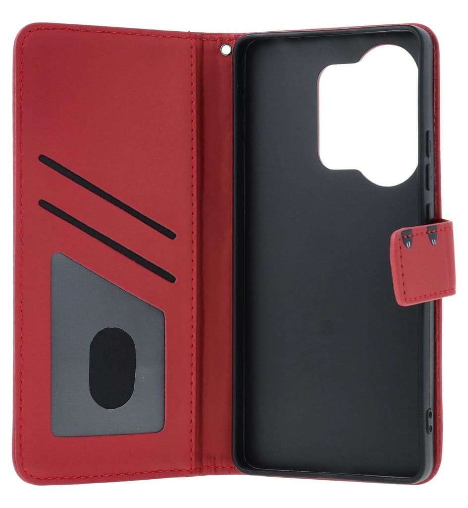 Pouzdro TopQ Xiaomi Redmi Note 13 Pro knížkové vínové s kočičkou 131053 - náhled 3