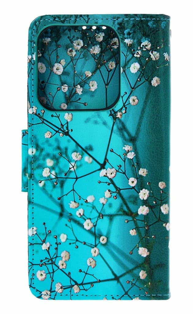 Pouzdro TopQ Xiaomi Redmi Note 14 5G knížkové Modré s květy 137269 - náhled 2