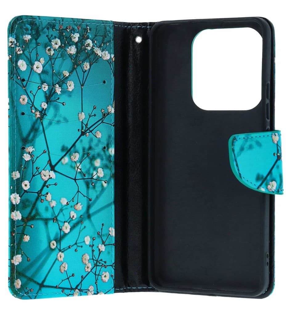 Pouzdro TopQ Xiaomi Redmi Note 14 5G knížkové Modré s květy 137269 - náhled 3