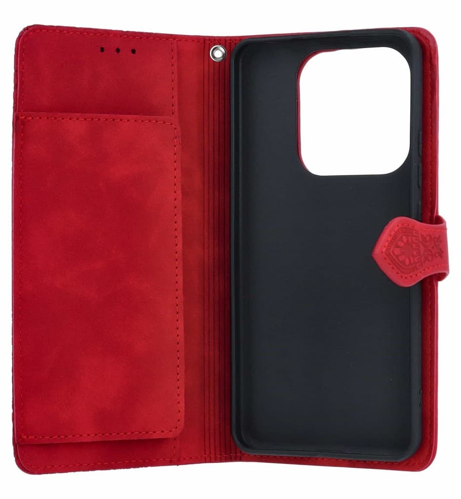 Pouzdro TopQ Xiaomi Redmi Note 14 5G knížkové se zipem červené 136680 - náhled 3