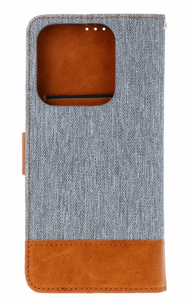 Pouzdro TopQ Jeans Xiaomi Redmi Note 14 5G knížkové šedé 136185 - náhled 2