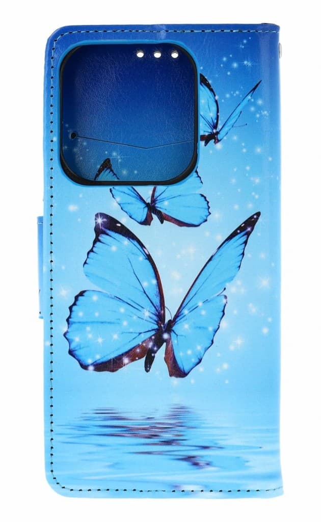 Pouzdro TopQ Xiaomi Redmi Note 14 knížkové Modří motýlci 138631 - náhled 2