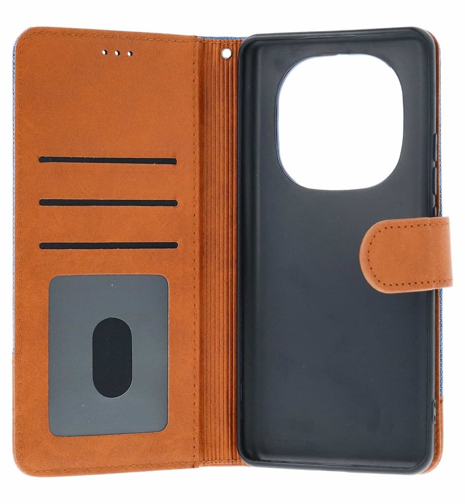 Pouzdro TopQ Jeans Xiaomi Redmi Note 14 Pro+ 5G knížkové modré 136357 - náhled 3