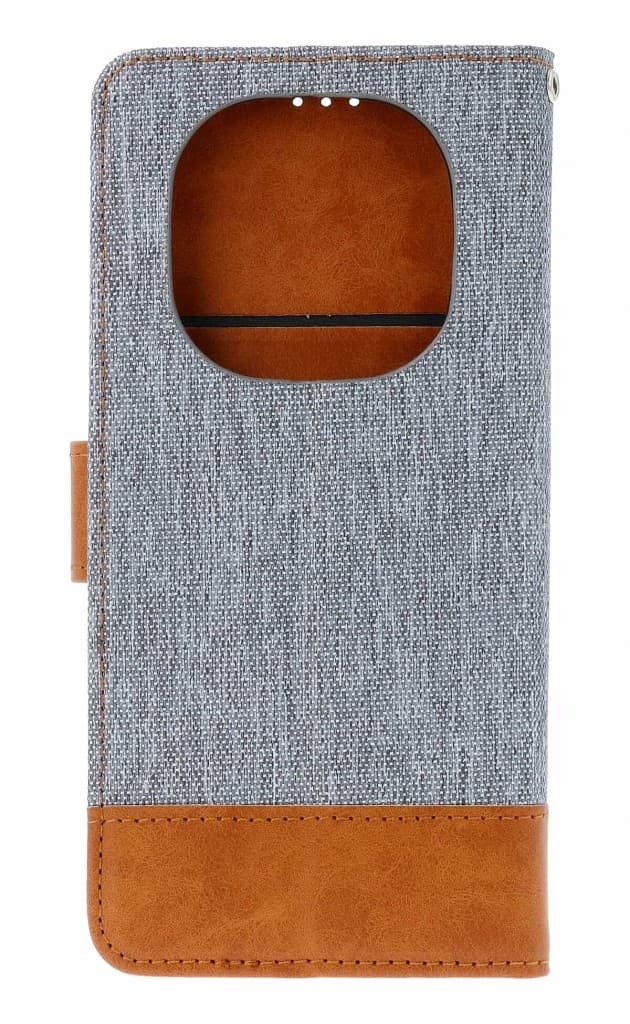 Pouzdro TopQ Jeans Xiaomi Redmi Note 14 Pro+ 5G knížkové šedé 136195 - náhled 2