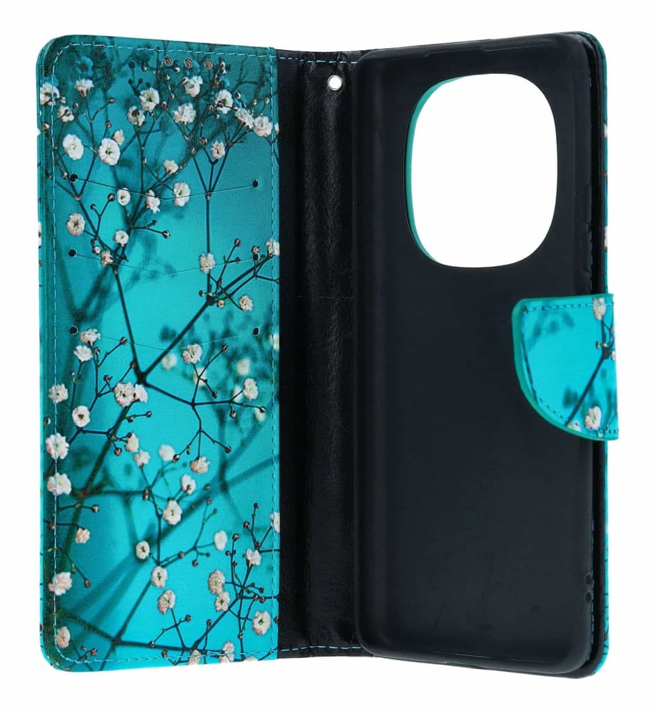 Pouzdro TopQ Xiaomi Redmi Note 14 Pro 5G knížkové Modré s květy 137323 - náhled 3