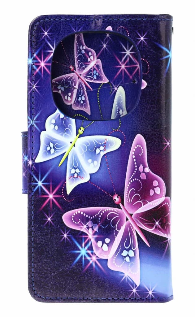 Pouzdro TopQ Xiaomi Redmi Note 14 Pro 5G knížkové Modré s motýlky 137322 - náhled 2