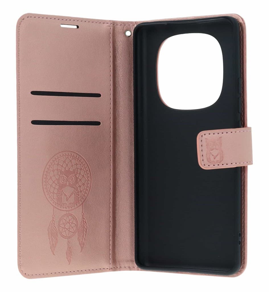 Pouzdro MEZZO Xiaomi Redmi Note 14 Pro knížkové Lapač se sovičkou světle růžové 167722 - náhled 3