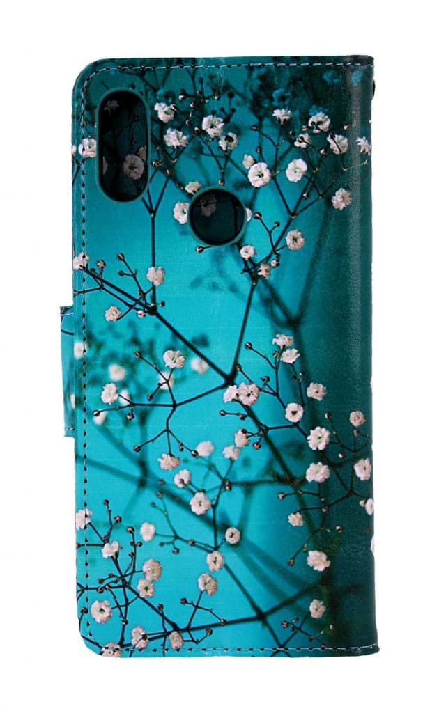 Pouzdro TopQ Xiaomi Redmi Note 7 knížkové Modré s květy 67737 - náhled 2