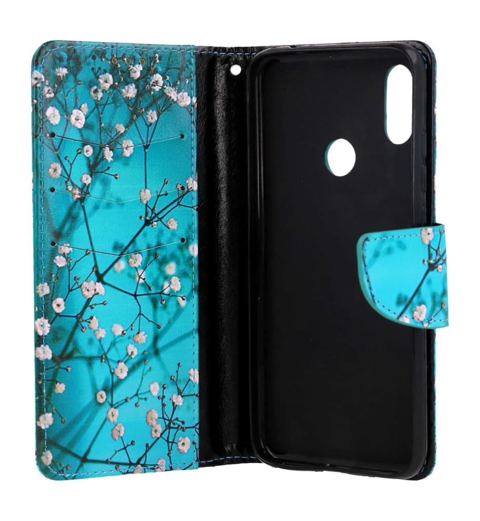 Pouzdro TopQ Xiaomi Redmi Note 7 knížkové Modré s květy 67737 - náhled 3